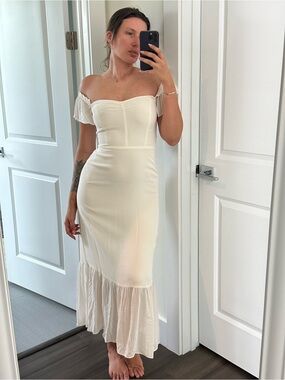 reformation gracen satin dress Reformation Gracen Satin Dress In Halo - 50% Off